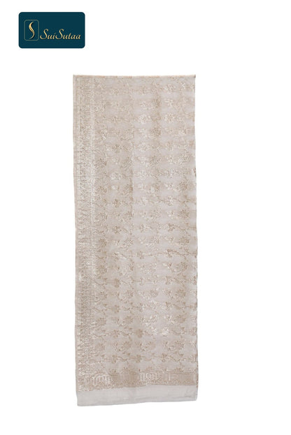 Dyeable broket Silk Dupatta