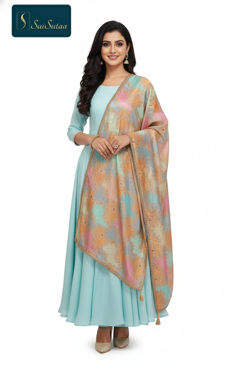 Printed Silk Dupatta