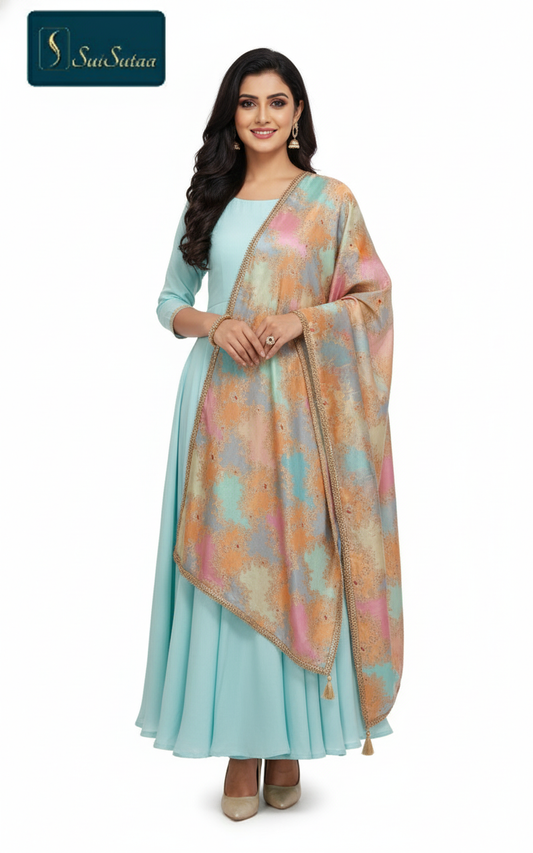 Printed Silk Dupatta