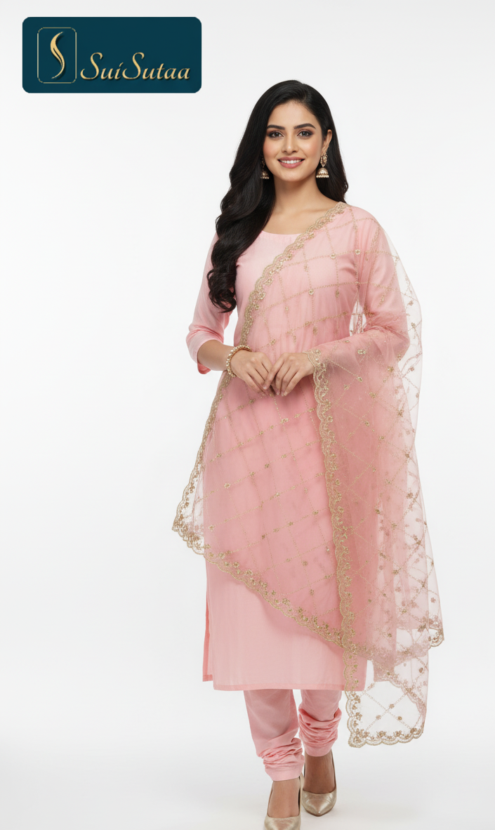 Pink Tissue Dupatta